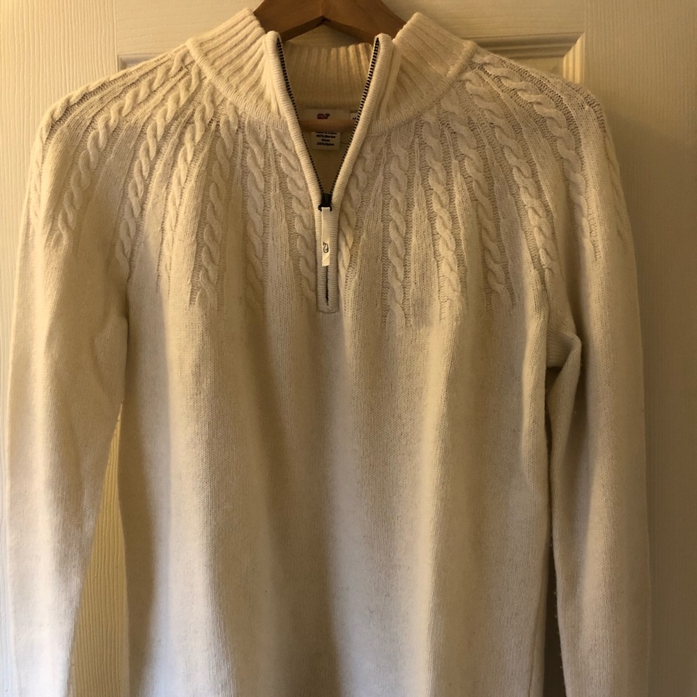 Vineyard Vines Merino Wool Ivory Sweater Size M.